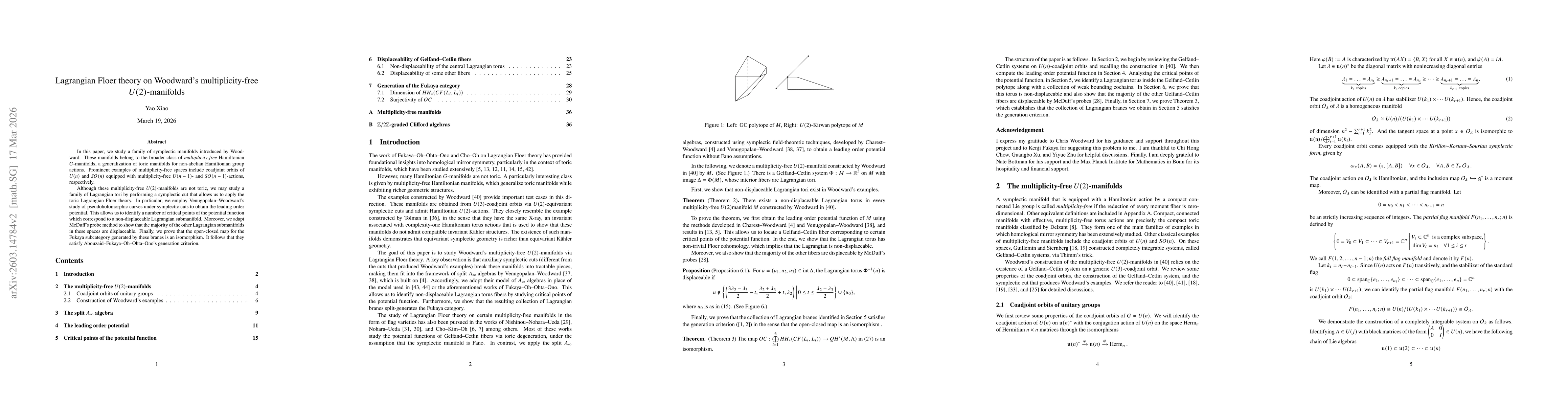 Thumbnail for Lagrangian Floer theory on Woodward's multiplicity-free $U(2)$-manifolds
