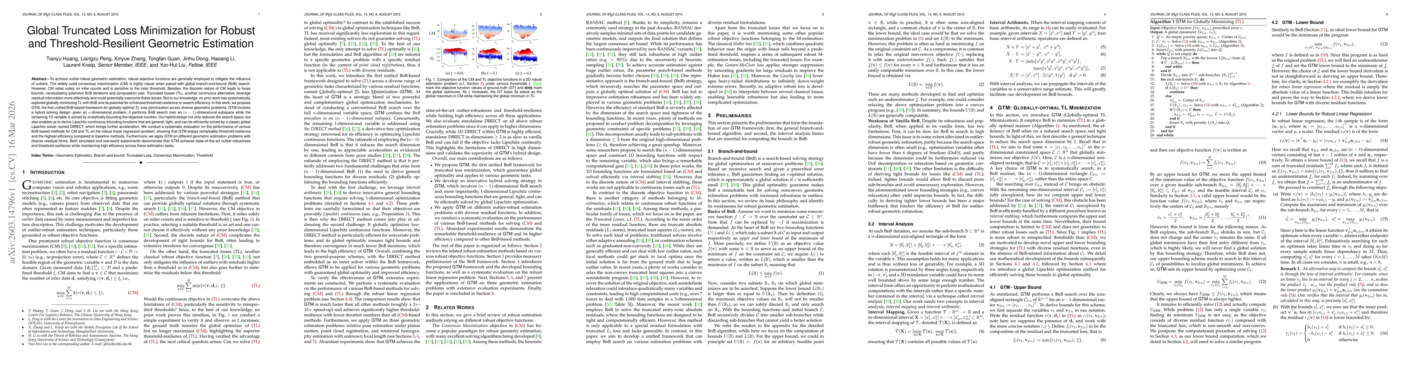 Thumbnail for Global Truncated Loss Minimization for Robust and Threshold-Resilient Geometric Estimation