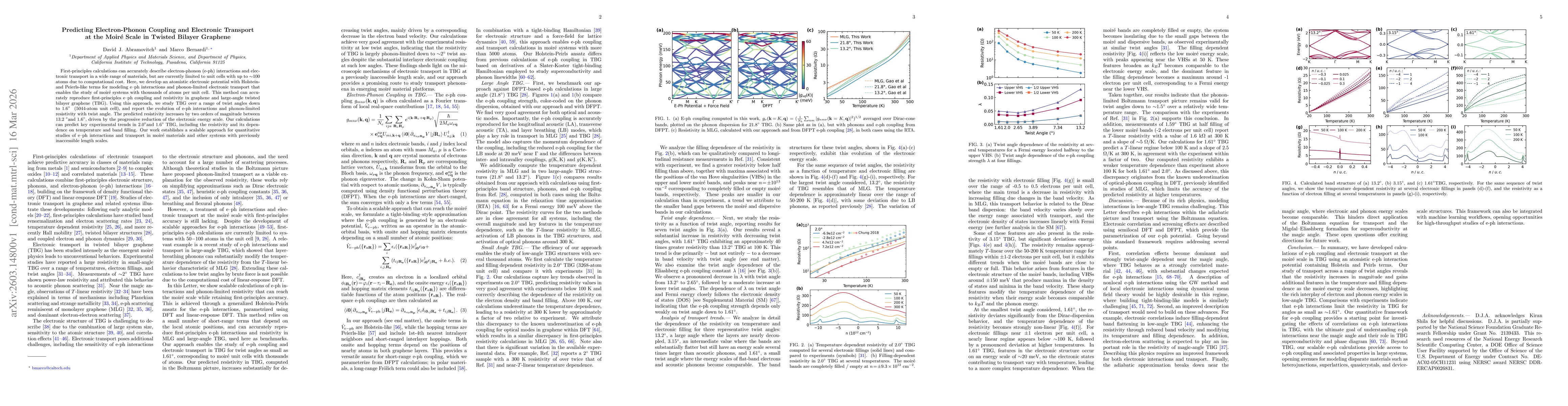 Thumbnail for Predicting electron-phonon coupling and electronic transport at the moiré scale in twisted bilayer graphene