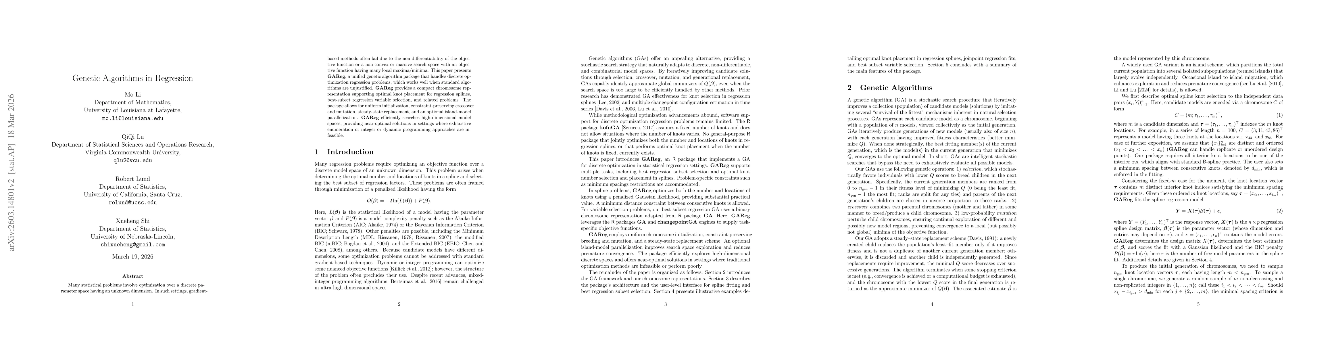 Thumbnail for Genetic Algorithms in Regression