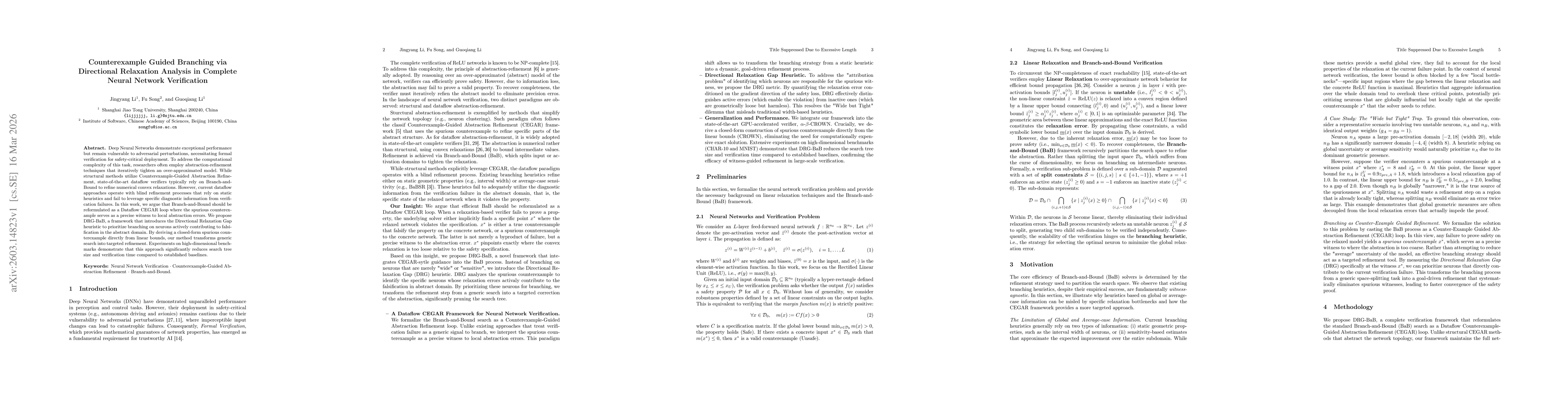 Thumbnail for Counterexample Guided Branching via Directional Relaxation Analysis in Complete Neural Network Verification