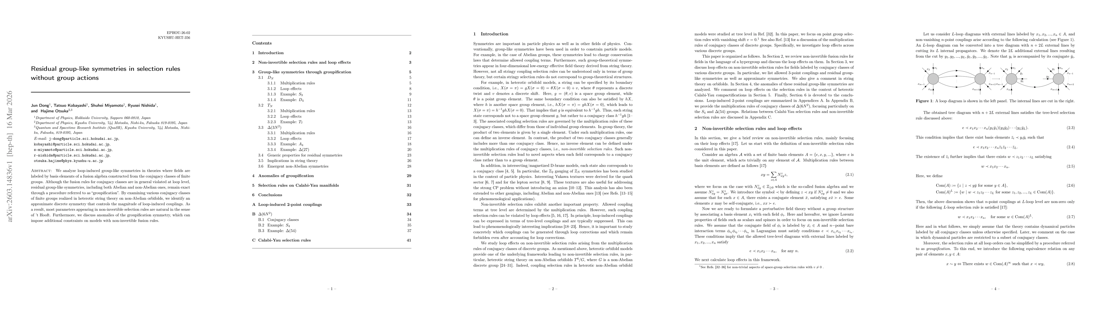 Thumbnail for Residual group-like symmetries in selection rules without group actions