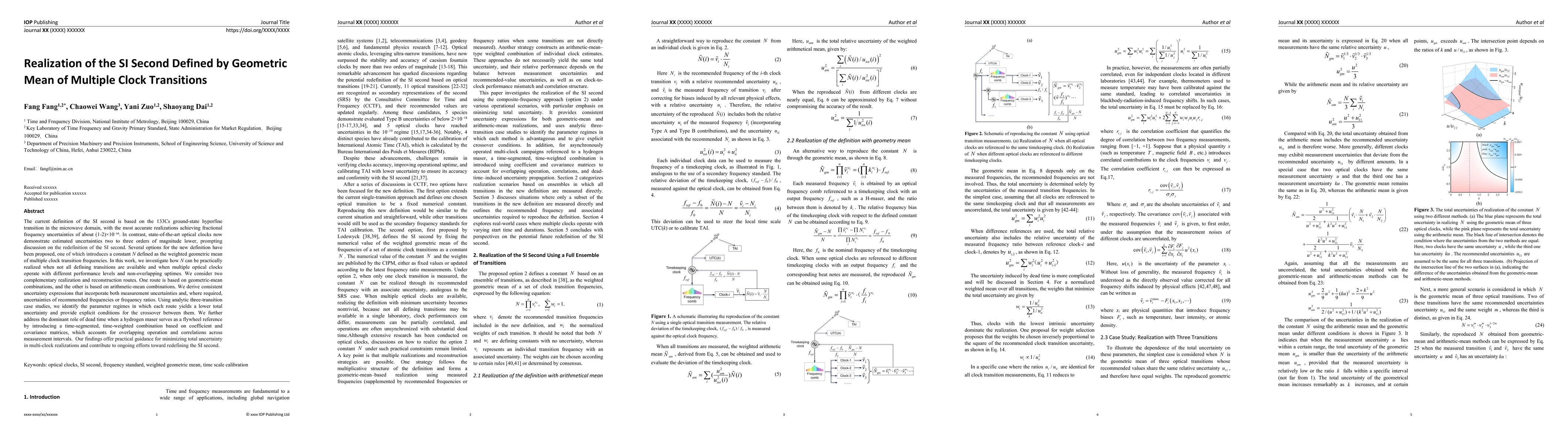 Thumbnail for Realization of the SI Second Defined by Geometric Mean of Multiple Clock Transitions
