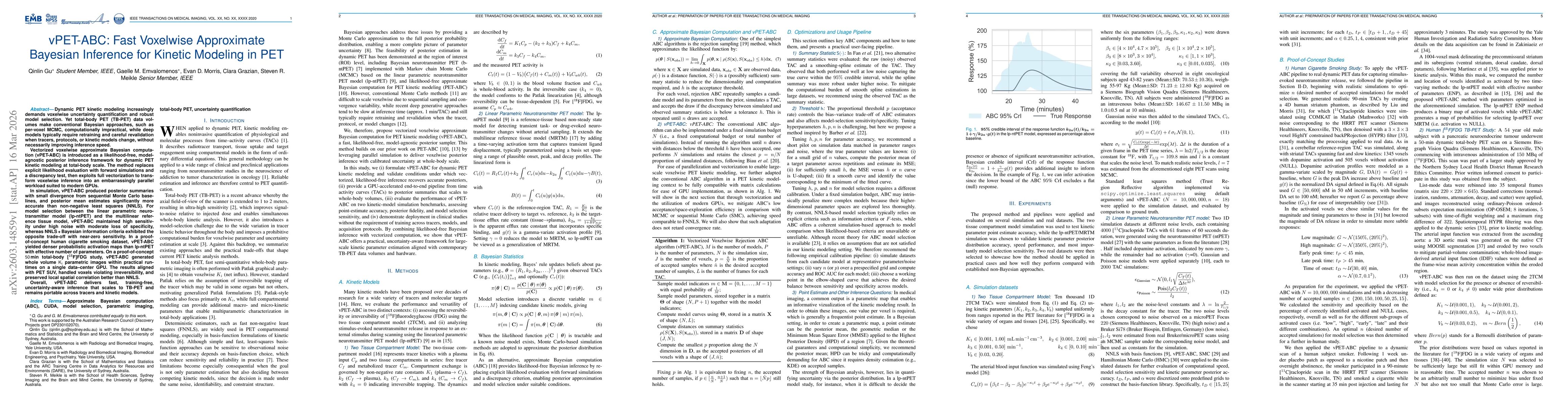 Thumbnail for vPET-ABC: Fast Voxelwise Approximate Bayesian Inference for Kinetic Modeling in PET