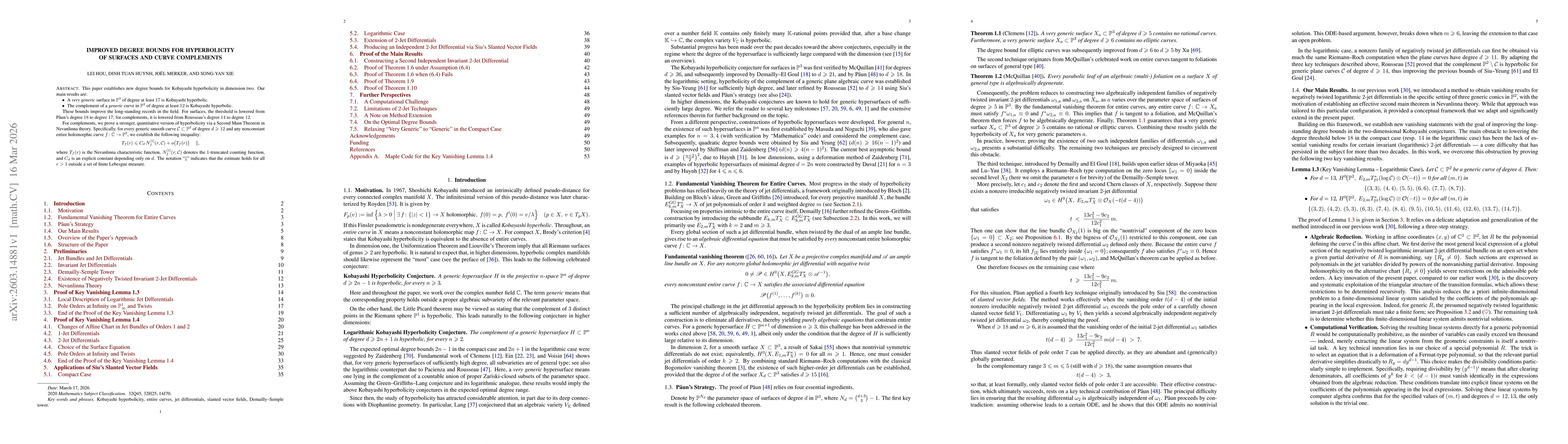 Thumbnail for Improved Degree Bounds for Hyperbolicity of Surfaces and Curve Complements