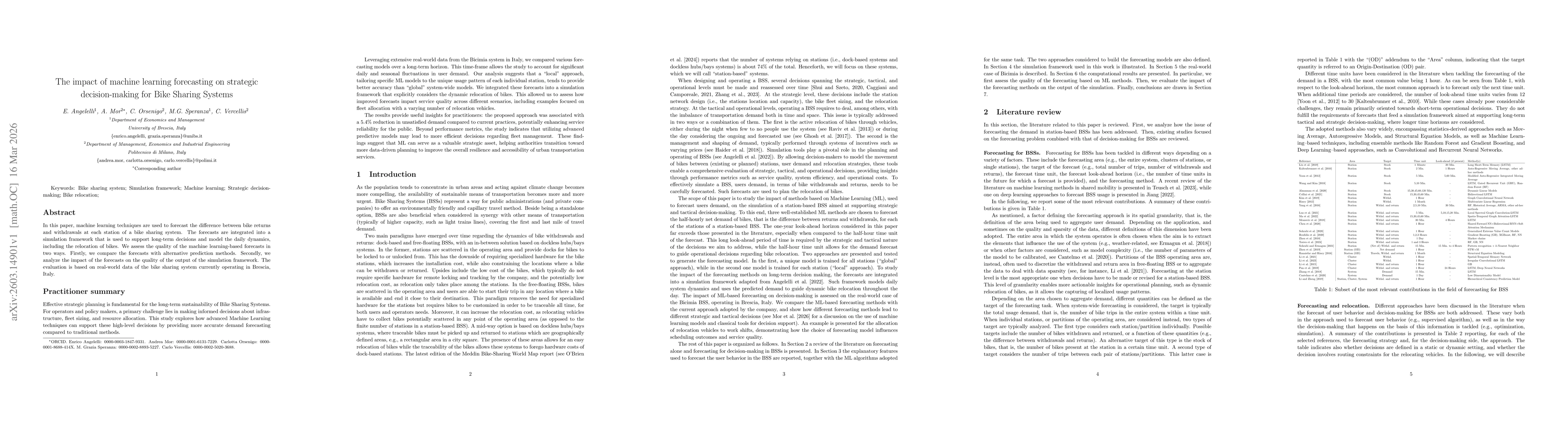 Thumbnail for The impact of machine learning forecasting on strategic decision-making for Bike Sharing Systems
