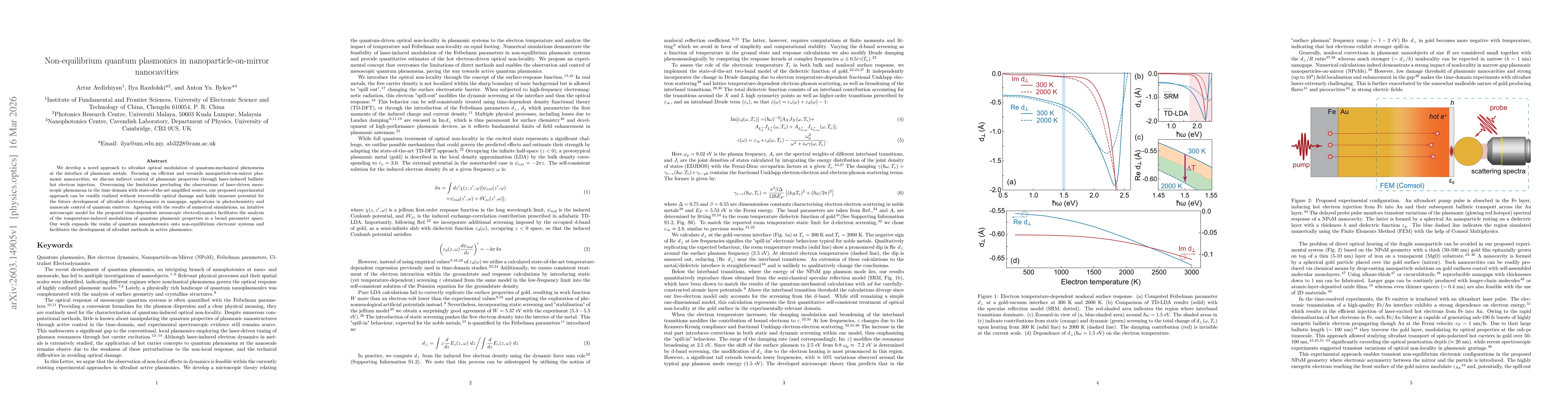 Thumbnail for Non-equilibrium quantum plasmonics in nanoparticle-on-mirror nanocavities