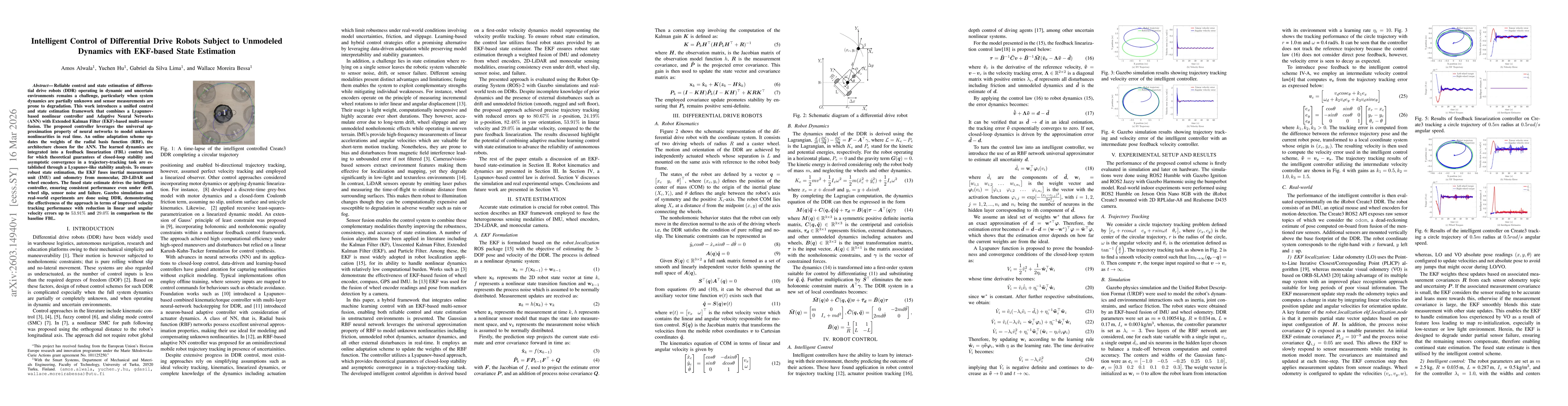 Thumbnail for Intelligent Control of Differential Drive Robots Subject to Unmodeled Dynamics with EKF-based State Estimation