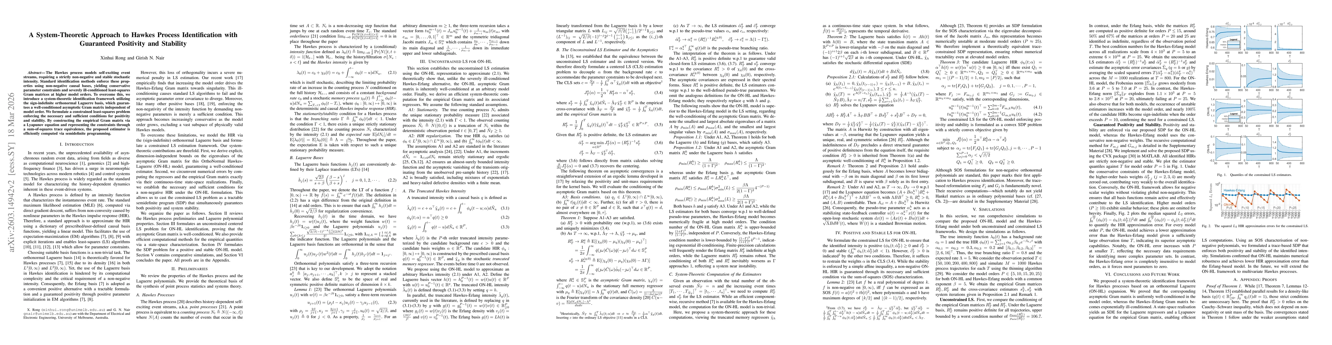 Thumbnail for A System-Theoretic Approach to Hawkes Process Identification with Guaranteed Positivity and Stability