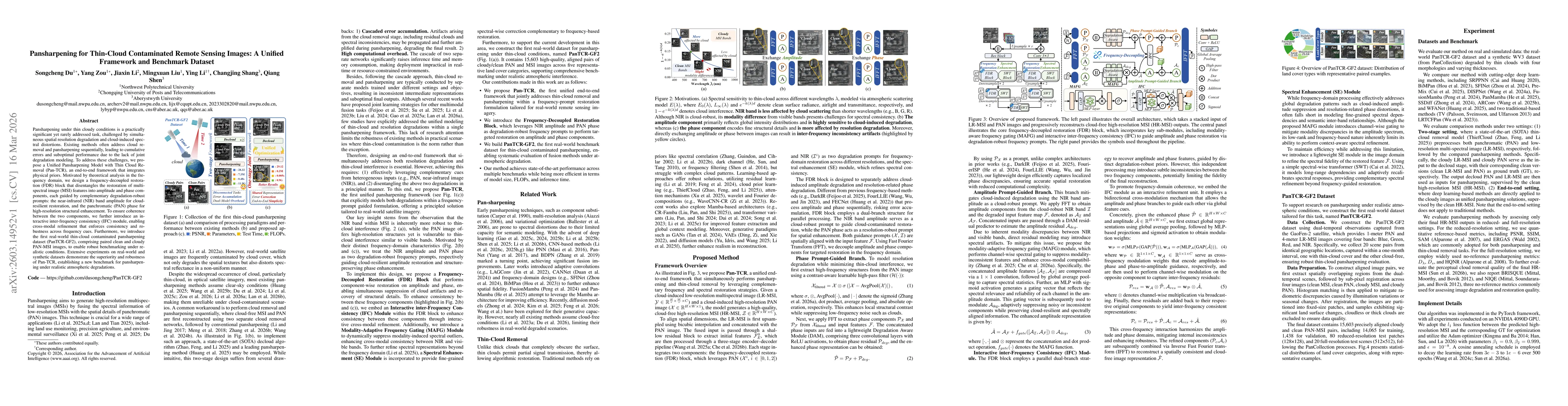 Thumbnail for Pansharpening for Thin-Cloud Contaminated Remote Sensing Images: A Unified Framework and Benchmark Dataset