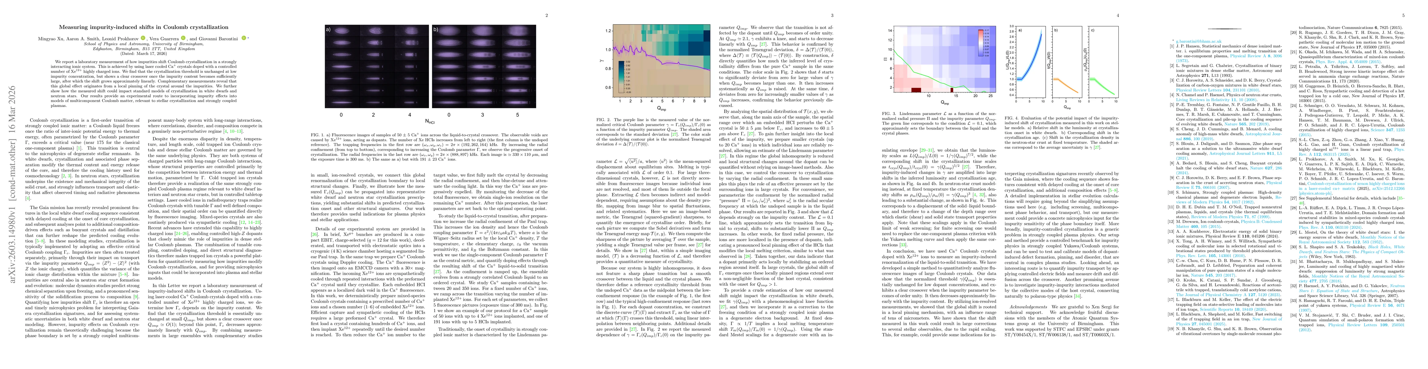 Thumbnail for Measuring impurity-induced shifts in Coulomb crystallization