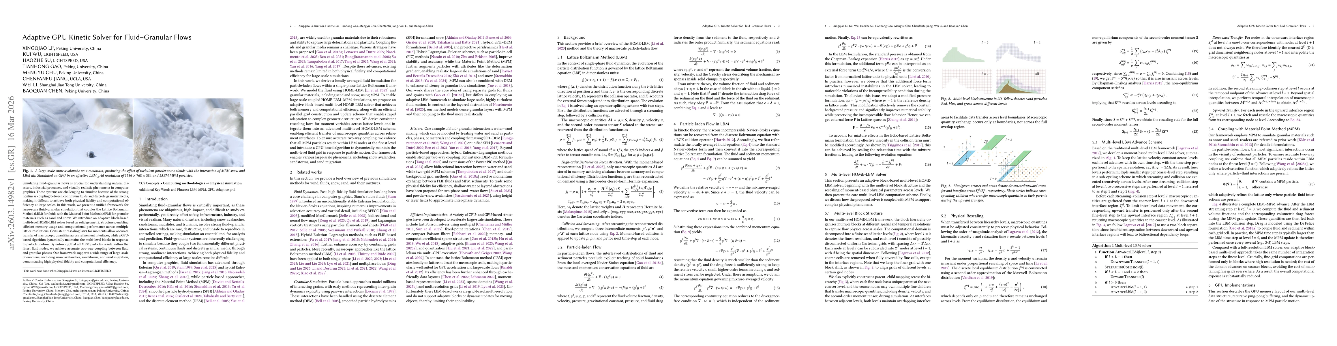 Thumbnail for Adaptive GPU Kinetic Solver for Fluid-Granular Flows