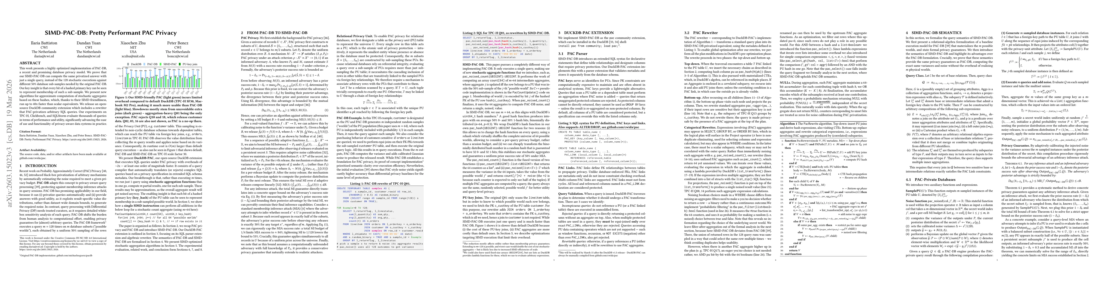 Thumbnail for SIMD-PAC-DB: Pretty Performant PAC Privacy