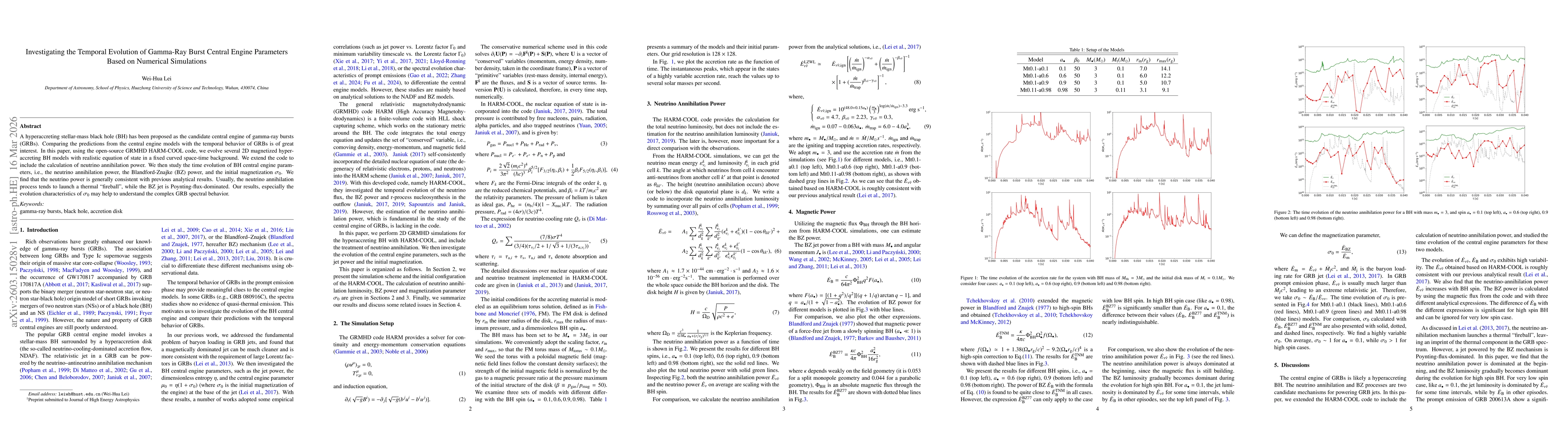 Thumbnail for Investigating the Temporal Evolution of Gamma-Ray Burst Central Engine Parameters Based on Numerical Simulations