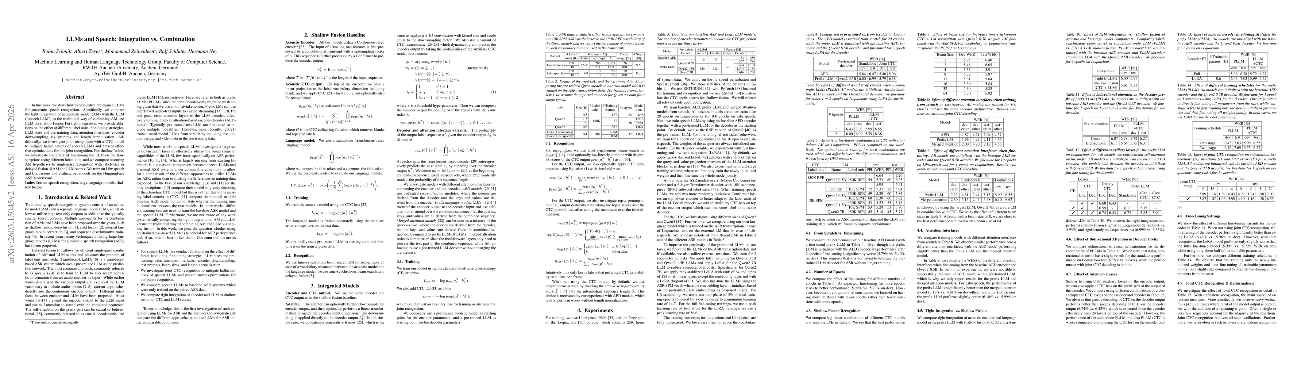 Thumbnail for LLMs and Speech: Integration vs. Combination