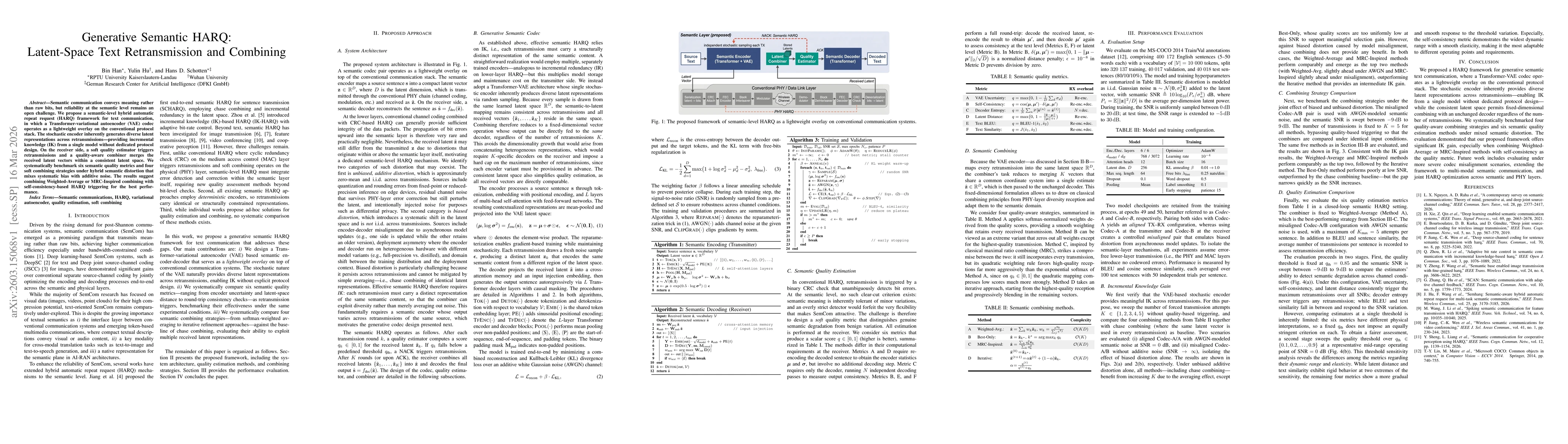 Thumbnail for Generative Semantic HARQ: Latent-Space Text Retransmission and Combining