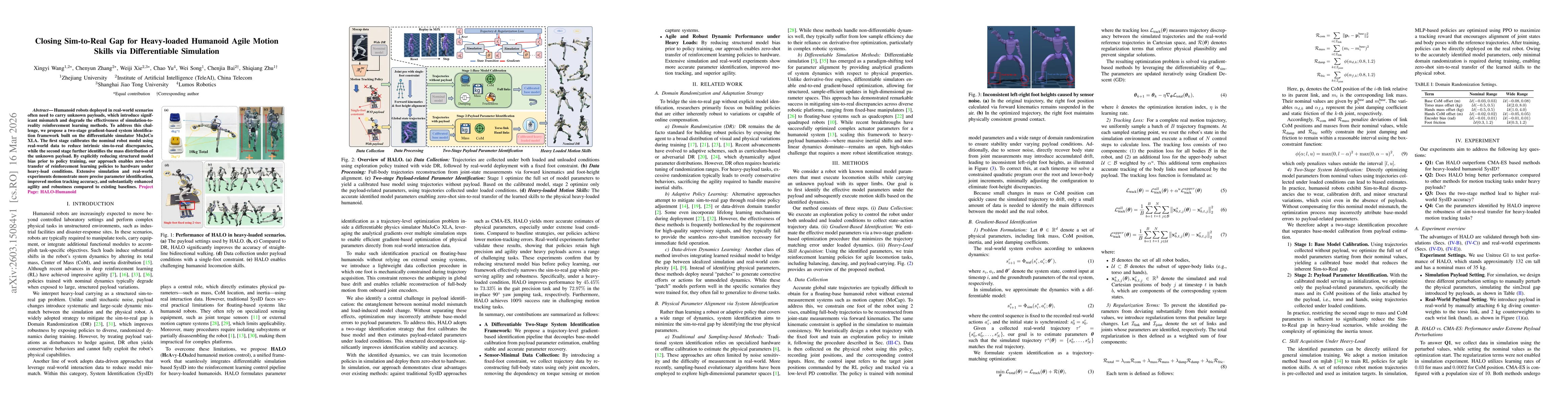 Thumbnail for HALO:Closing Sim-to-Real Gap for Heavy-loaded Humanoid Agile Motion Skills via Differentiable Simulation