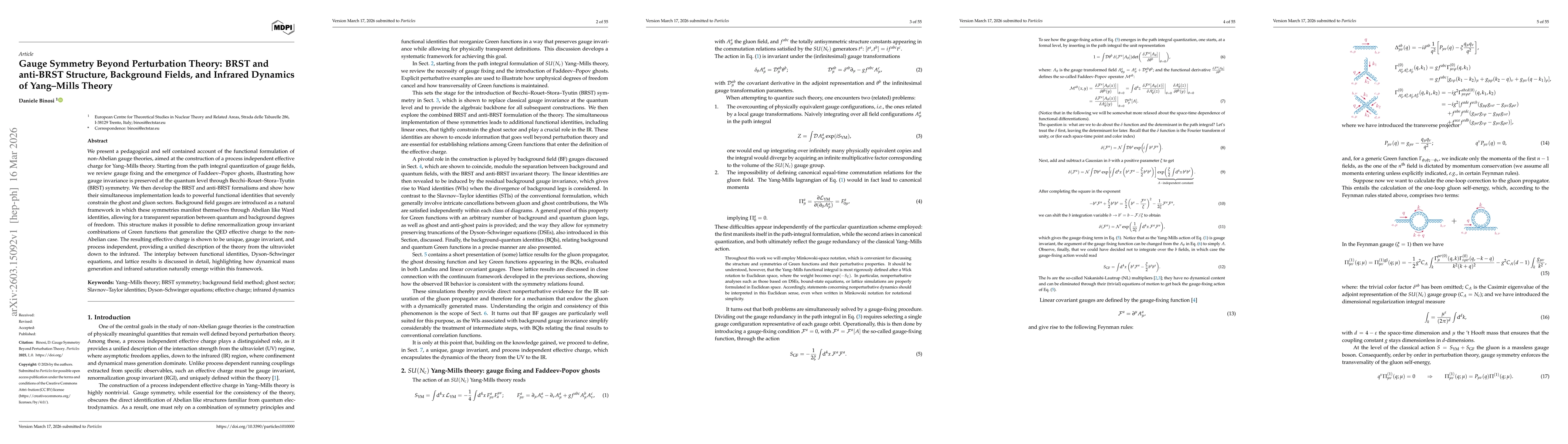 Thumbnail for Gauge Symmetry Beyond Perturbation Theory: BRST and anti-BRST Structure, Background Fields, and Infrared Dynamics of Yang--Mills Theory