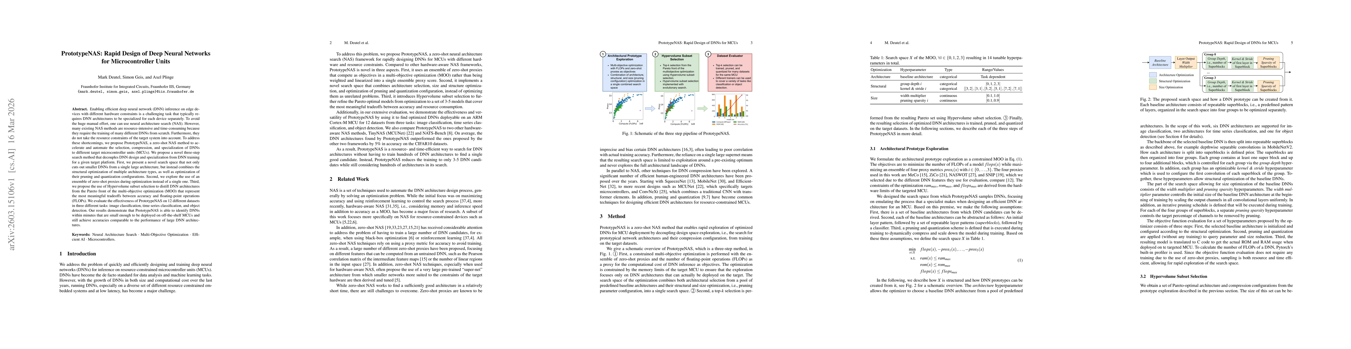 Thumbnail for PrototypeNAS: Rapid Design of Deep Neural Networks for Microcontroller Units