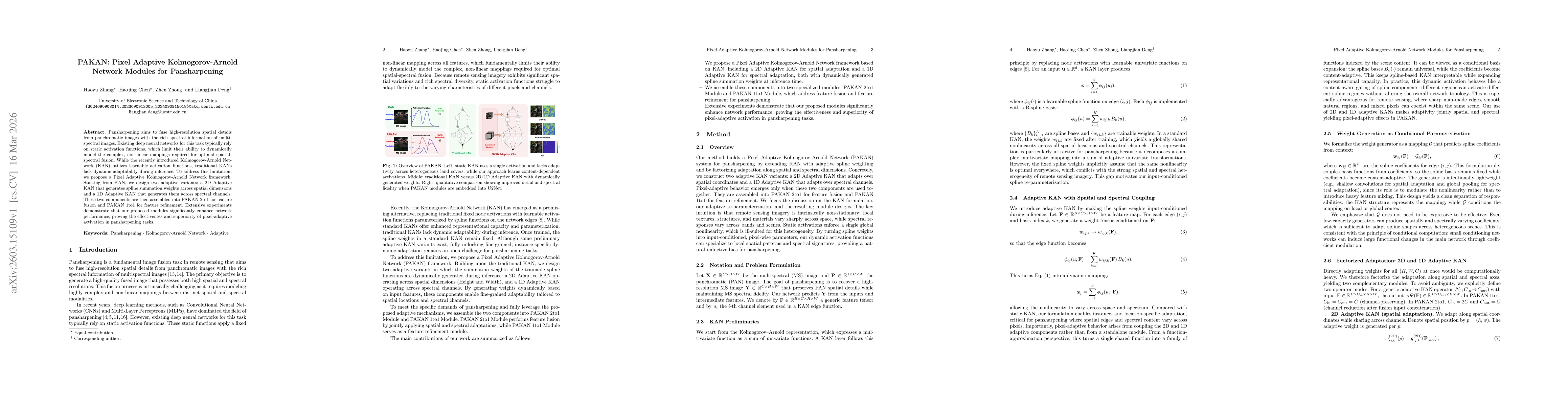 Thumbnail for PAKAN: Pixel Adaptive Kolmogorov-Arnold Network Modules for Pansharpening