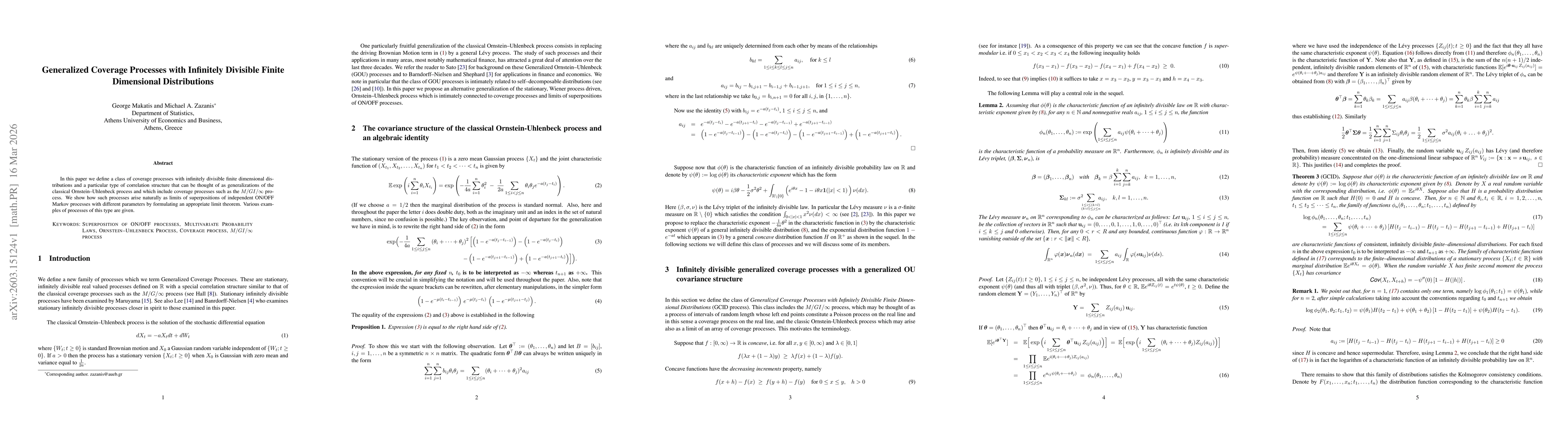 Thumbnail for Generalized Coverage Processes with Infinitely Divisible Finite Dimensional Distributions