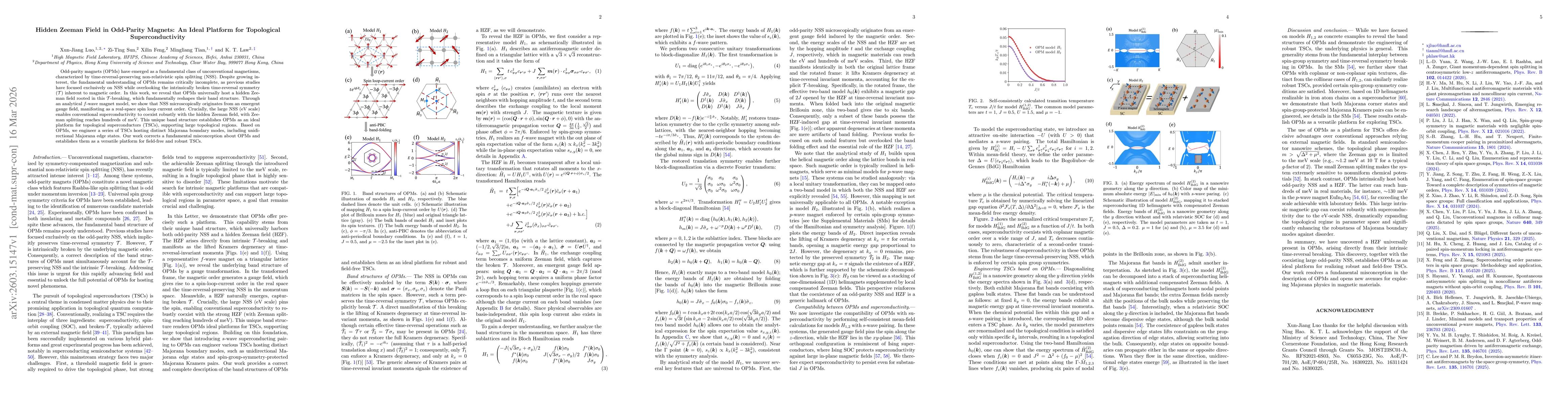 Thumbnail for Hidden Zeeman Field in Odd-Parity Magnets: An Ideal Platform for Topological Superconductivity