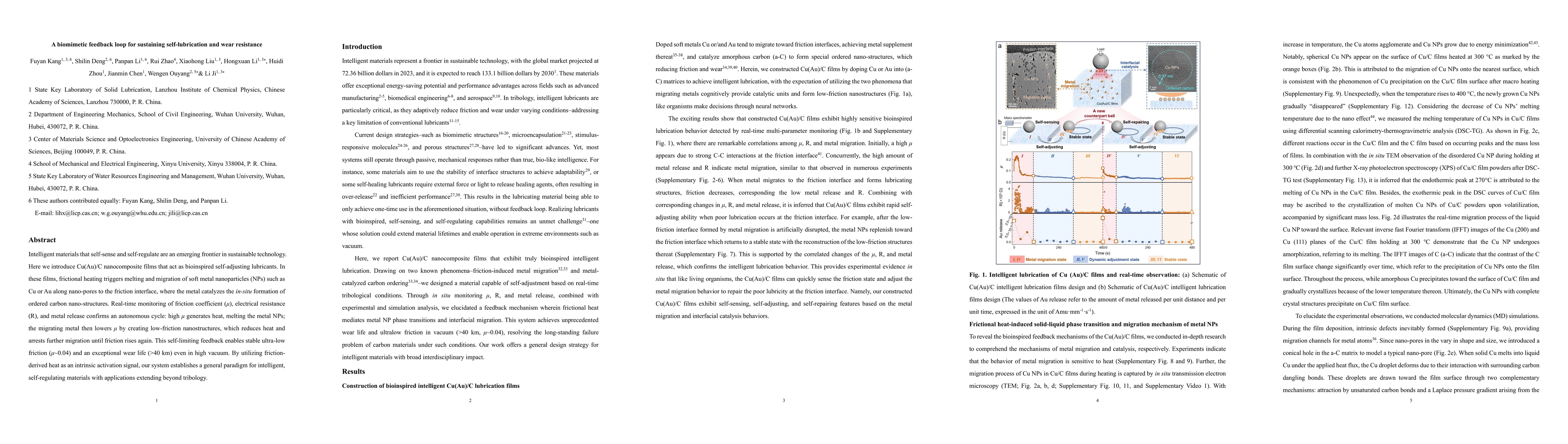 Thumbnail for A biomimetic feedback loop for sustaining self-lubrication and wear resistance