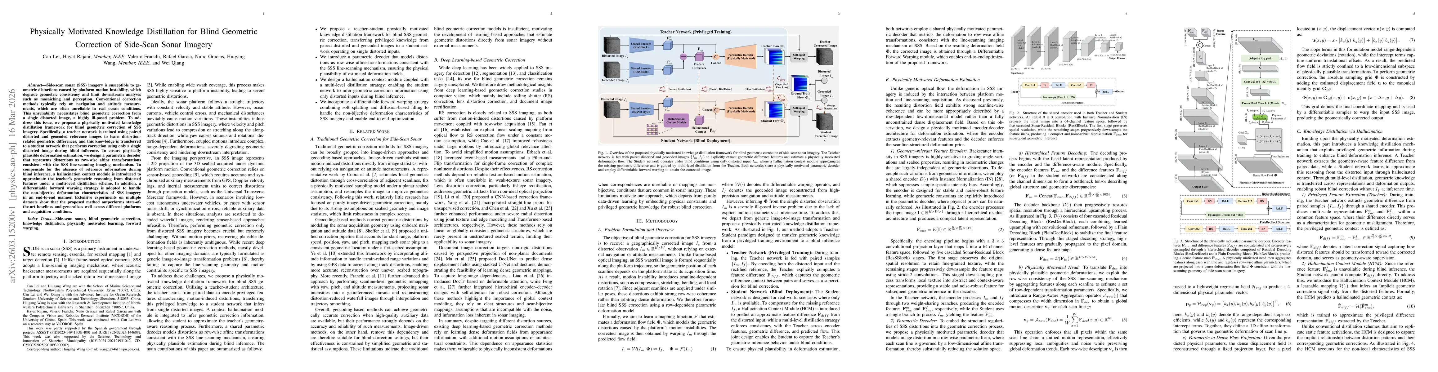 Thumbnail for Physically Motivated Knowledge Distillation for Blind Geometric Correction of Side-Scan Sonar Imagery