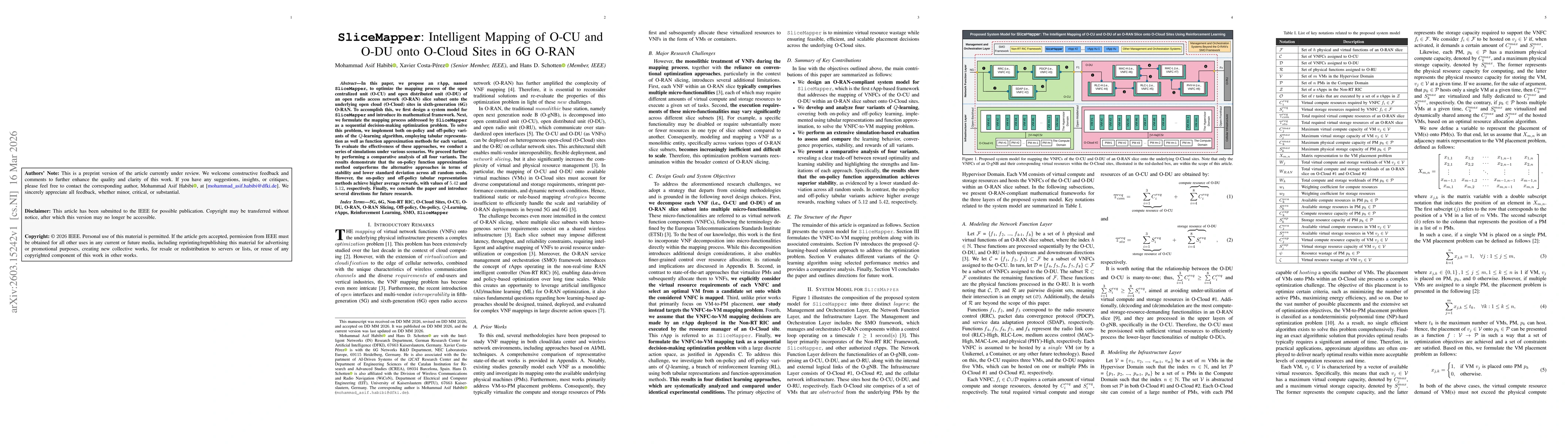 Thumbnail for SliceMapper: Intelligent Mapping of O-CU and O-DU onto O-Cloud Sites in 6G O-RAN