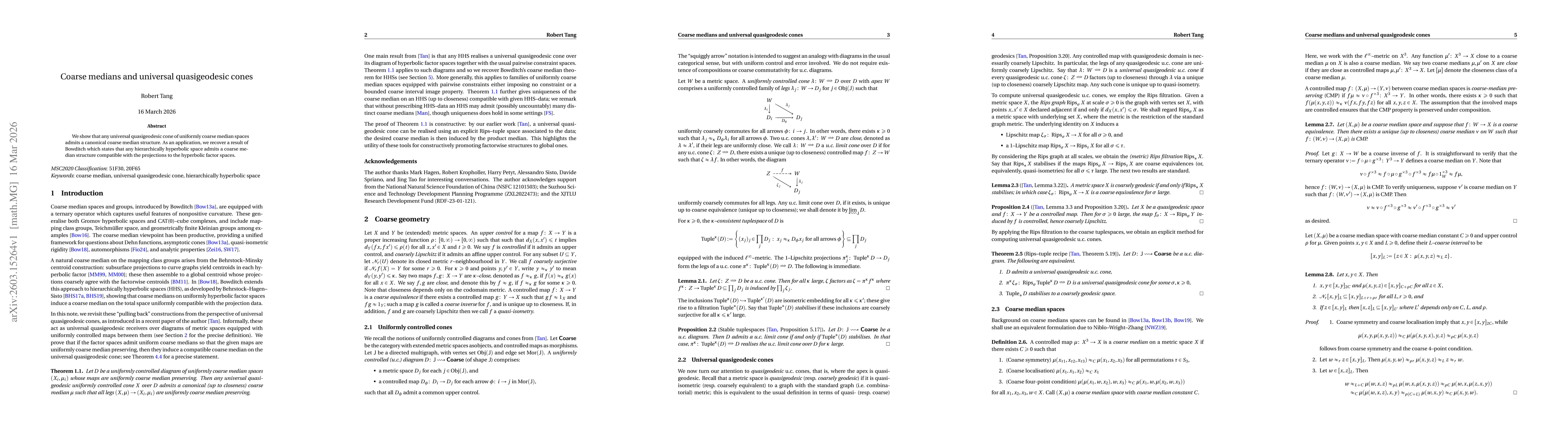 Thumbnail for Coarse medians and universal quasigeodesic cones