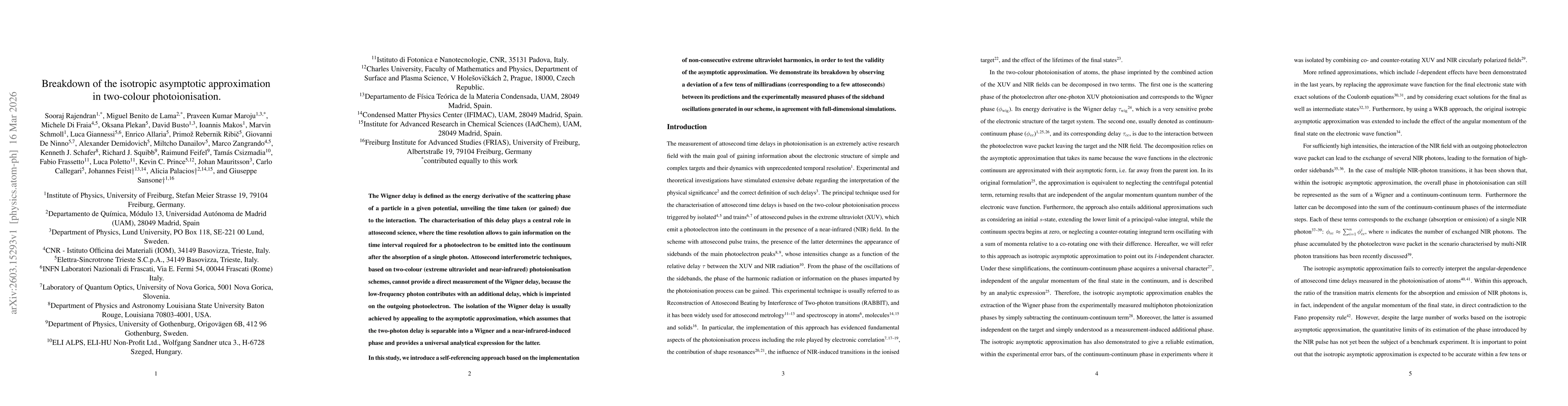 Thumbnail for Breakdown of the isotropic asymptotic approximation in two-colour photoionisation