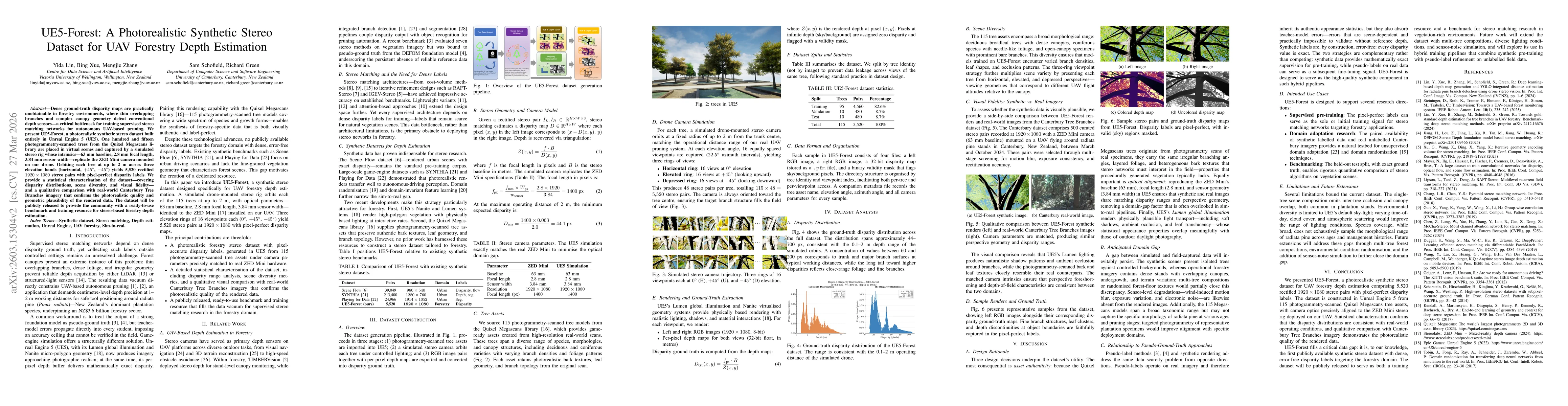 Thumbnail for UE5-Forest: A Photorealistic Synthetic Stereo Dataset for UAV Forestry Depth Estimation