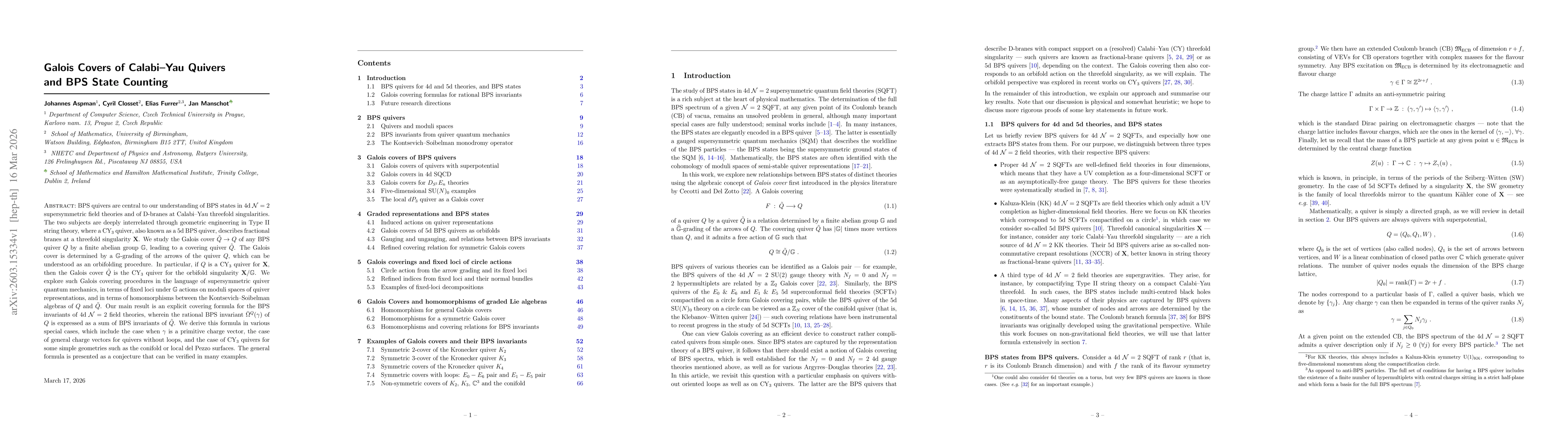 Thumbnail for Galois Covers of Calabi-Yau Quivers and BPS State Counting