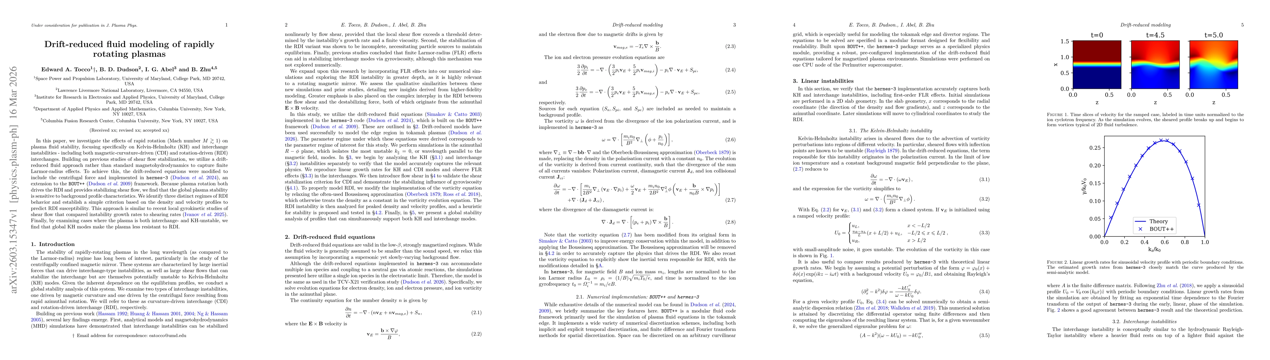 Thumbnail for Drift-reduced fluid modeling of rapidly rotating plasmas