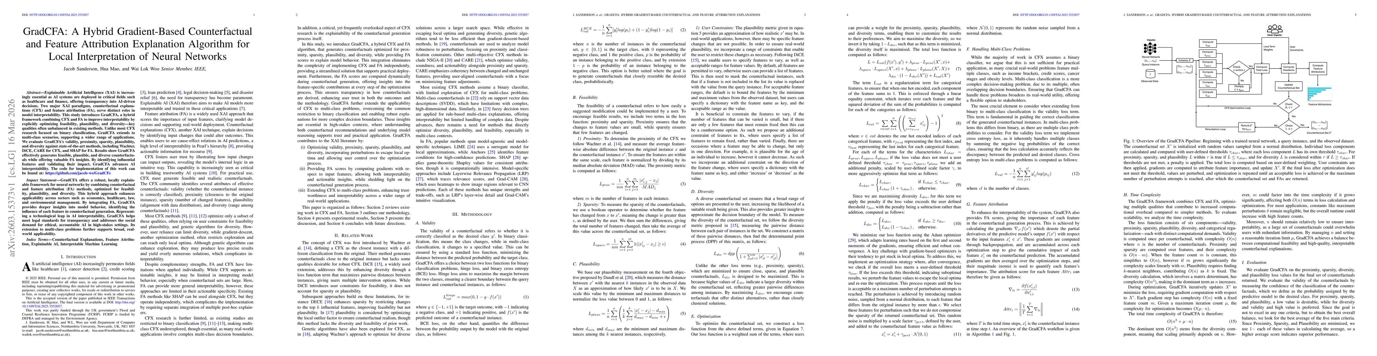 Thumbnail for GradCFA: A Hybrid Gradient-Based Counterfactual and Feature Attribution Explanation Algorithm for Local Interpretation of Neural Networks