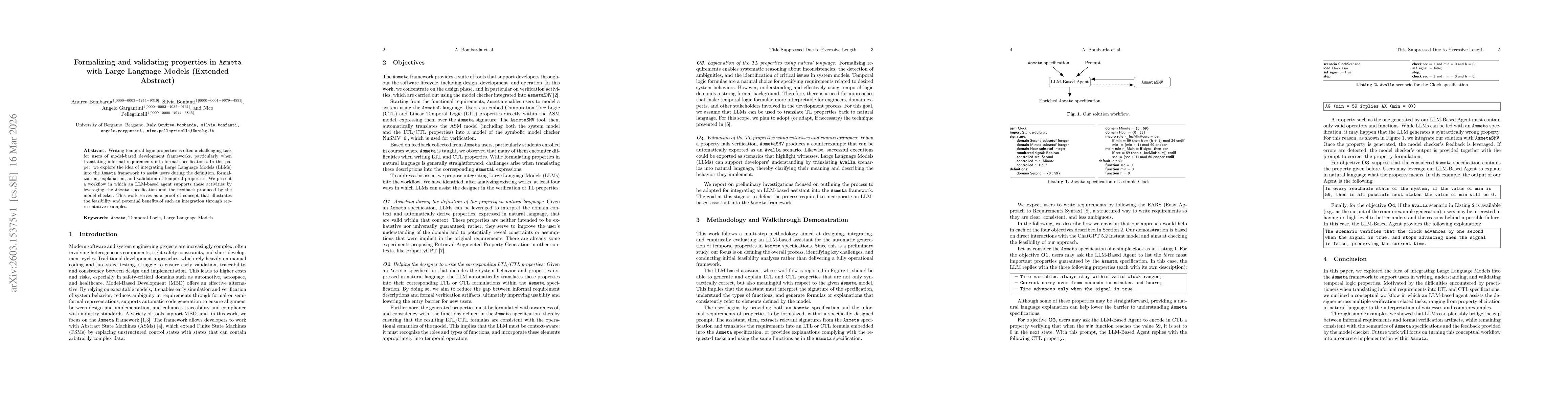 Thumbnail for Formalizing and validating properties in Asmeta with Large Language Models (Extended Abstract)