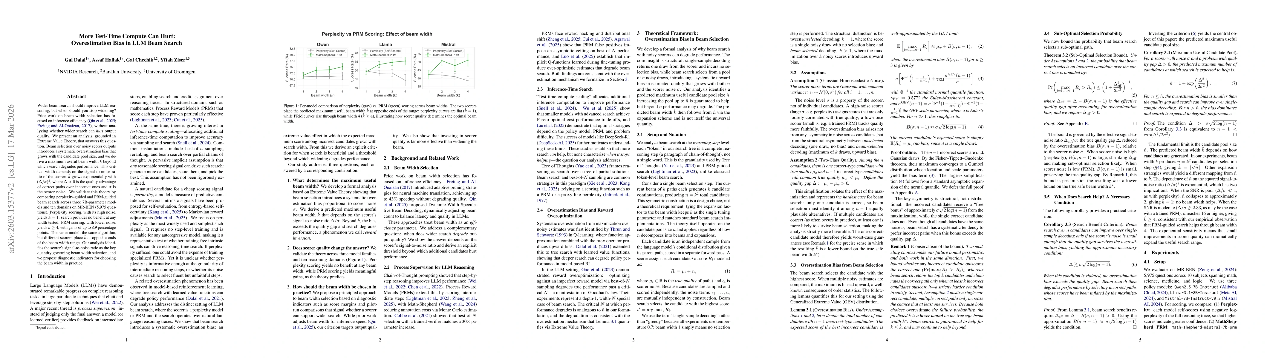 Thumbnail for More Test-Time Compute Can Hurt: Overestimation Bias in LLM Beam Search