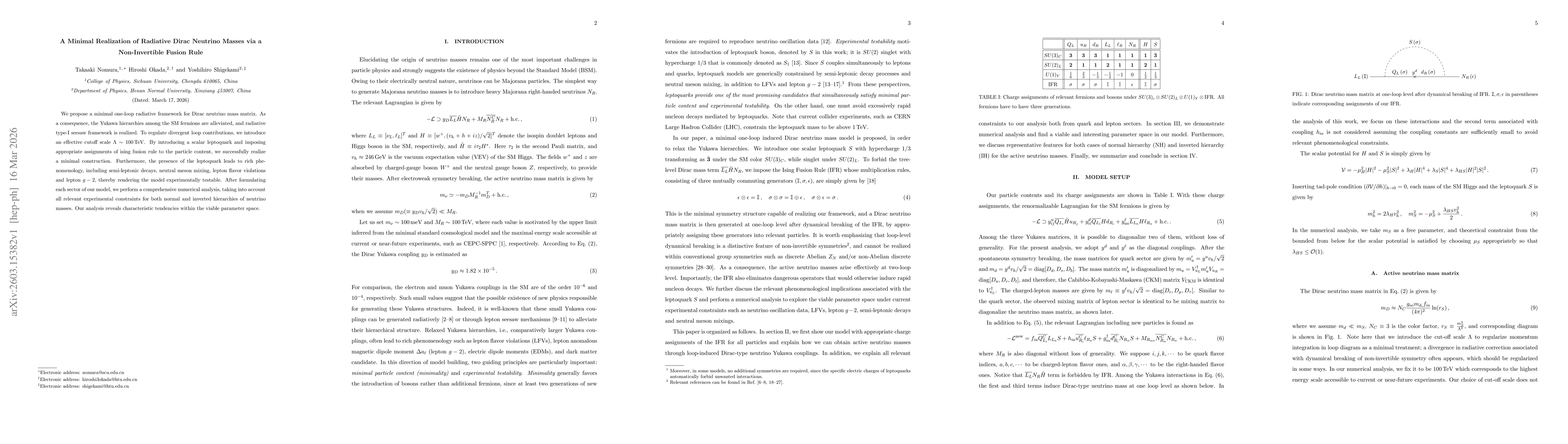 Thumbnail for A Minimal Realization of Radiative Dirac Neutrino Masses via a Non-Invertible Fusion Rule