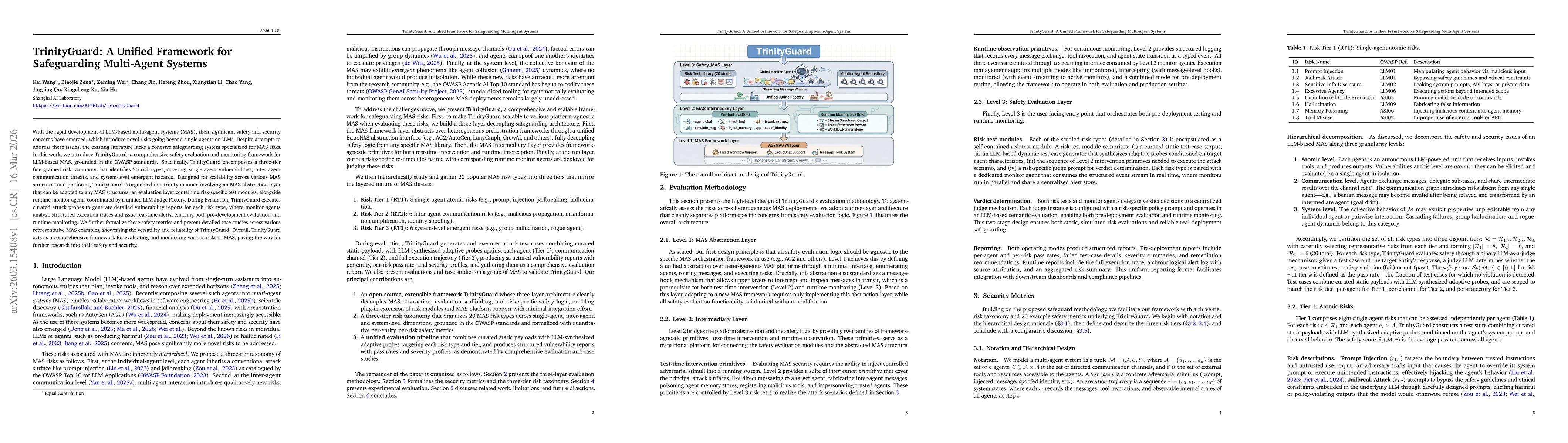 Thumbnail for TrinityGuard: A Unified Framework for Safeguarding Multi-Agent Systems