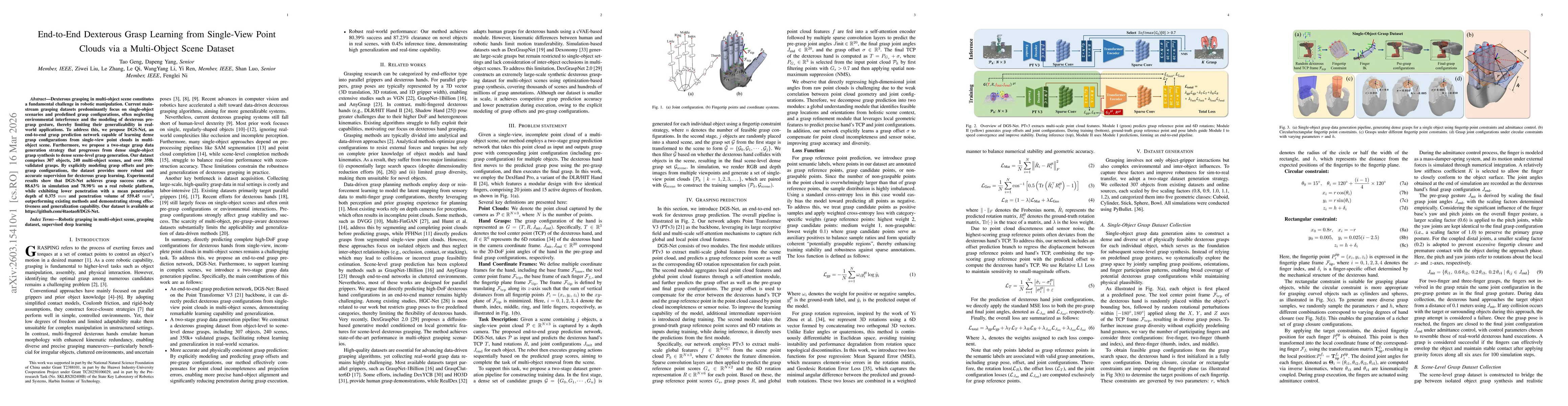 Thumbnail for End-to-End Dexterous Grasp Learning from Single-View Point Clouds via a Multi-Object Scene Dataset