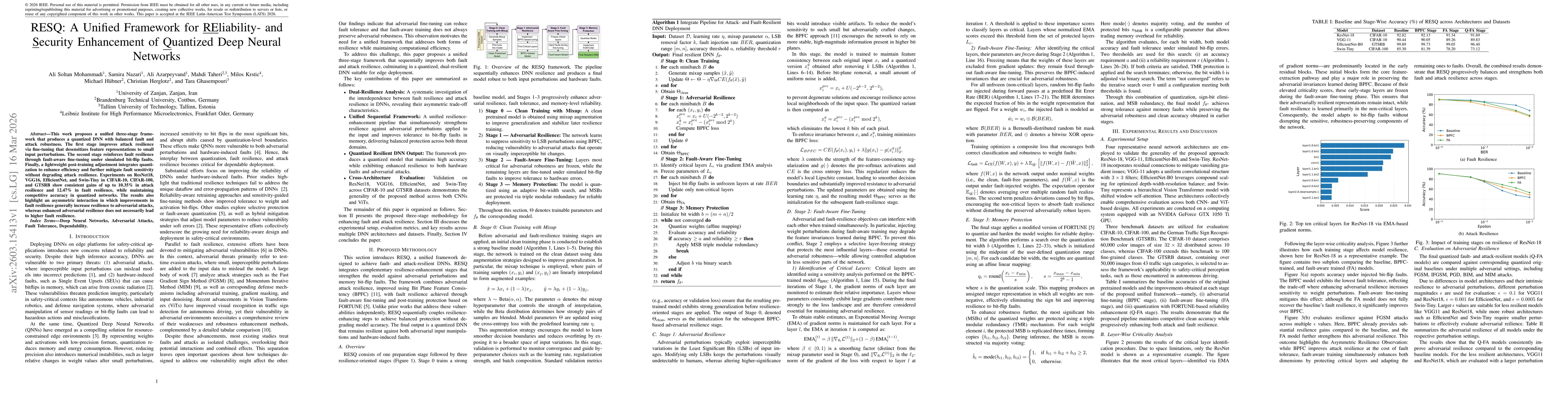 Thumbnail for RESQ: A Unified Framework for REliability- and Security Enhancement of Quantized Deep Neural Networks