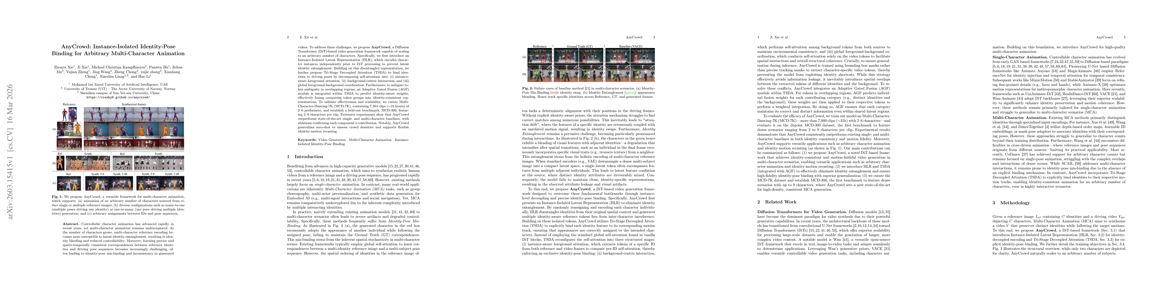 Thumbnail for AnyCrowd: Instance-Isolated Identity-Pose Binding for Arbitrary Multi-Character Animation