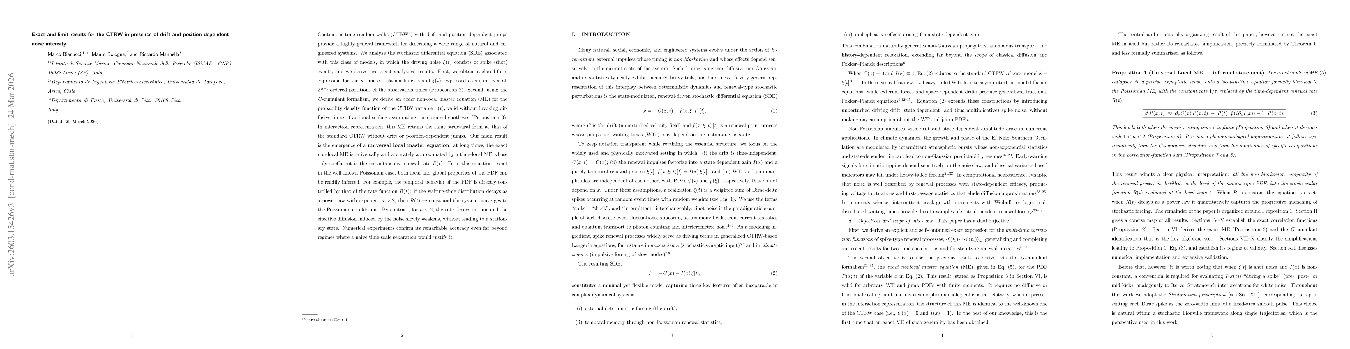 Thumbnail for Exact and limit results for the CTRW in presence of drift and position dependent noise intensity