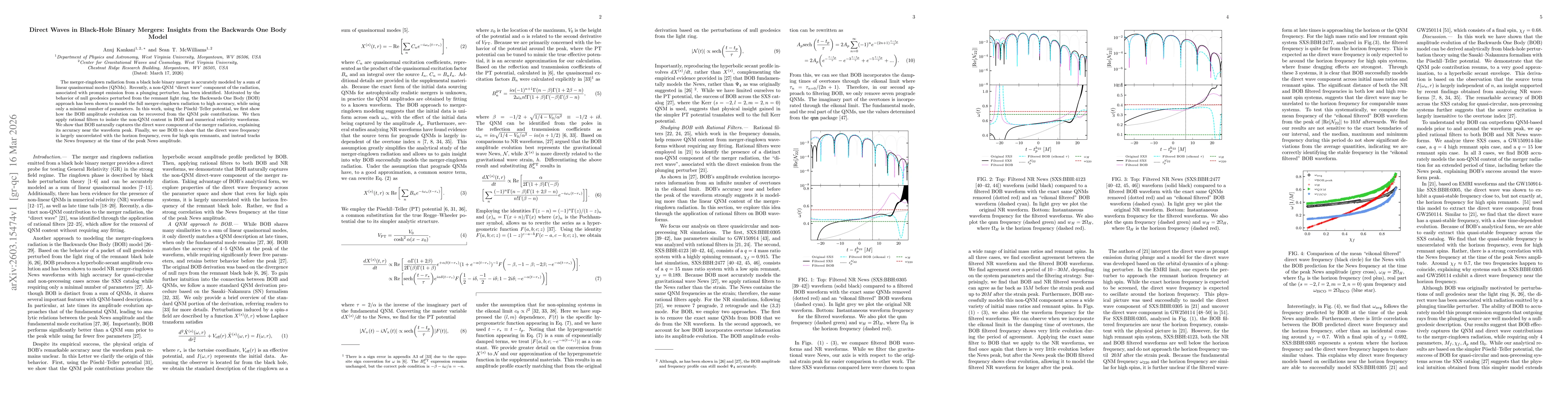 Thumbnail for Direct Waves in Black-Hole Binary Mergers: Insights from the Backwards One Body Model