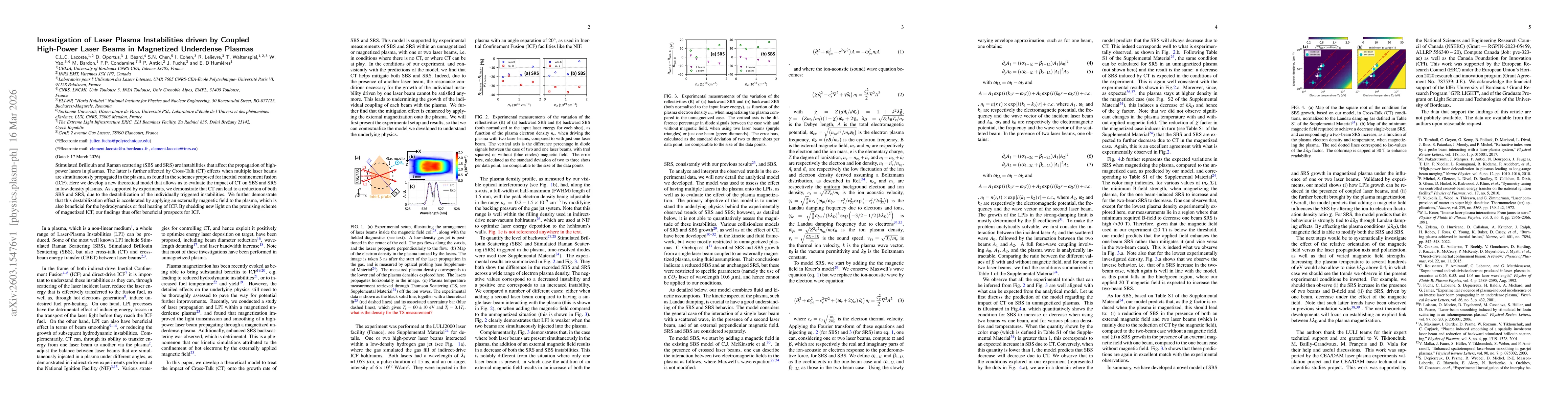Thumbnail for Investigation of Laser Plasma Instabilities driven by Coupled High-Power Laser Beams in Magnetized Underdense Plasmas