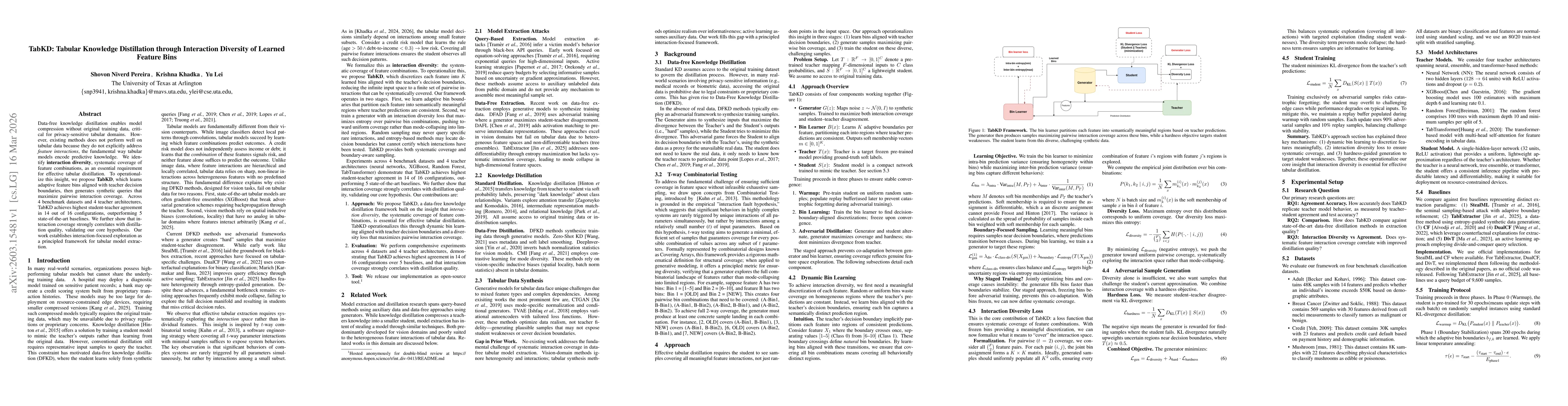 Thumbnail for TabKD: Tabular Knowledge Distillation through Interaction Diversity of Learned Feature Bins