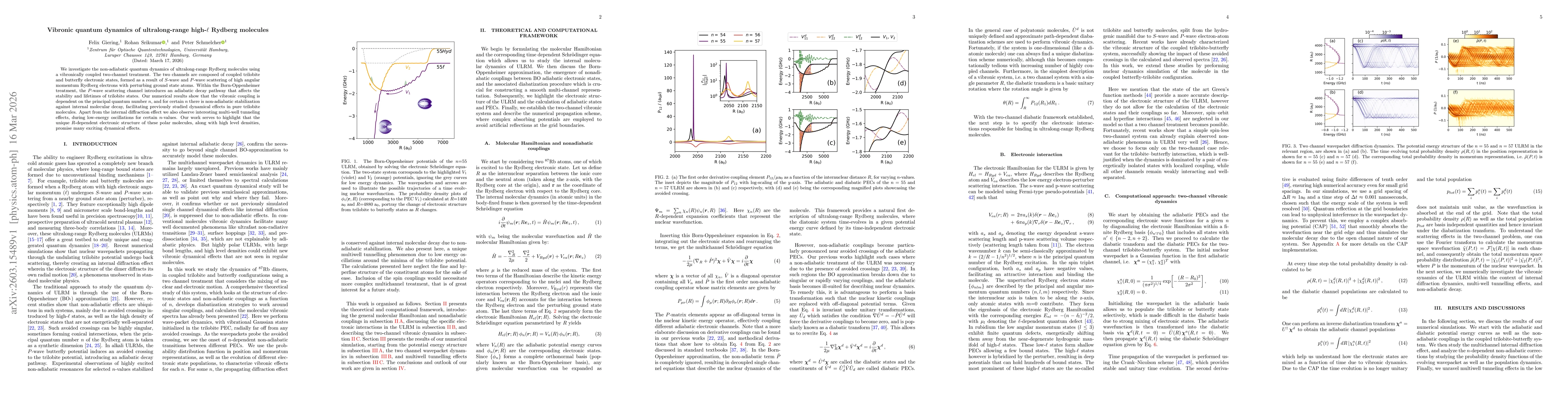 Thumbnail for Vibronic quantum dynamics of ultralong-range high-$\ell$ Rydberg molecules