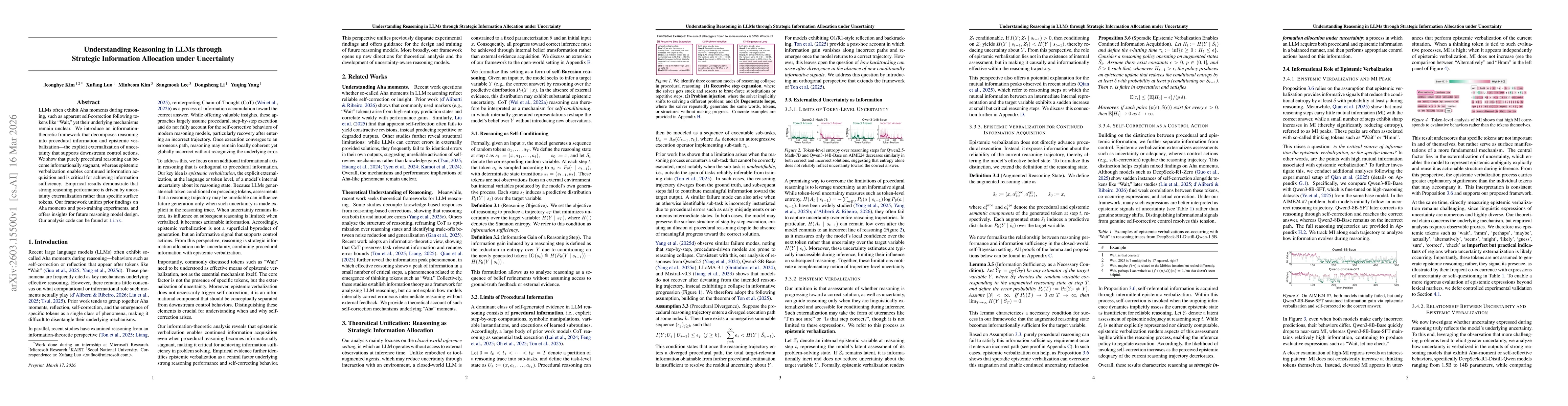 Thumbnail for Understanding Reasoning in LLMs through Strategic Information Allocation under Uncertainty