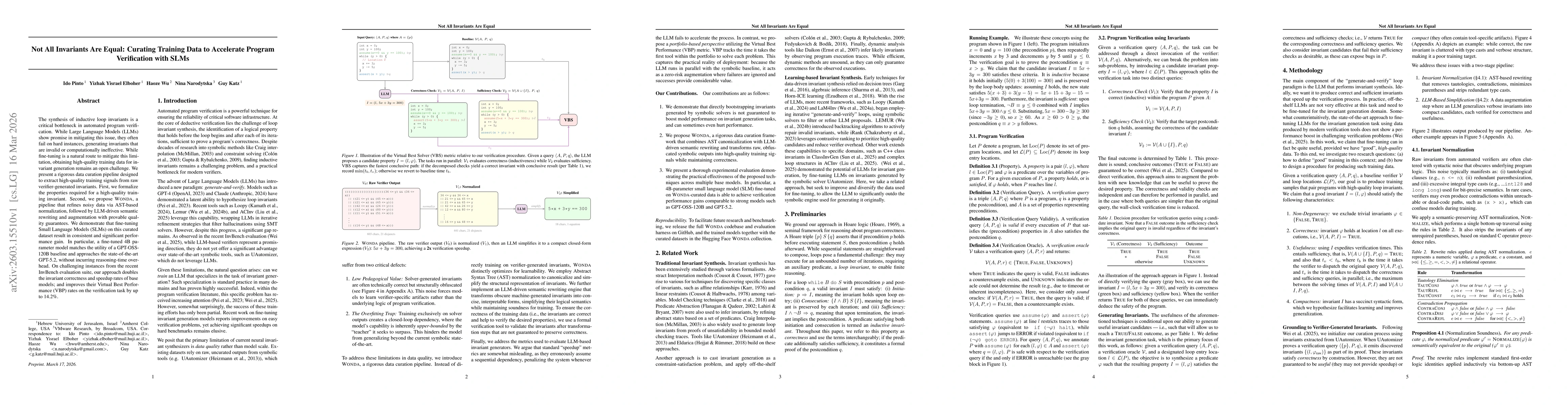 Thumbnail for Not All Invariants Are Equal: Curating Training Data to Accelerate Program Verification with SLMs