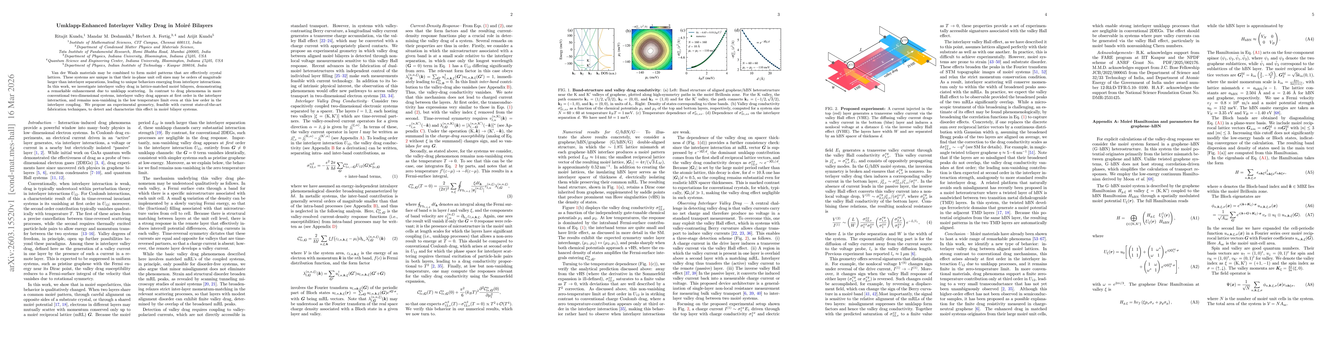 Thumbnail for Umklapp-Enhanced Interlayer Valley Drag in Moiré Bilayers